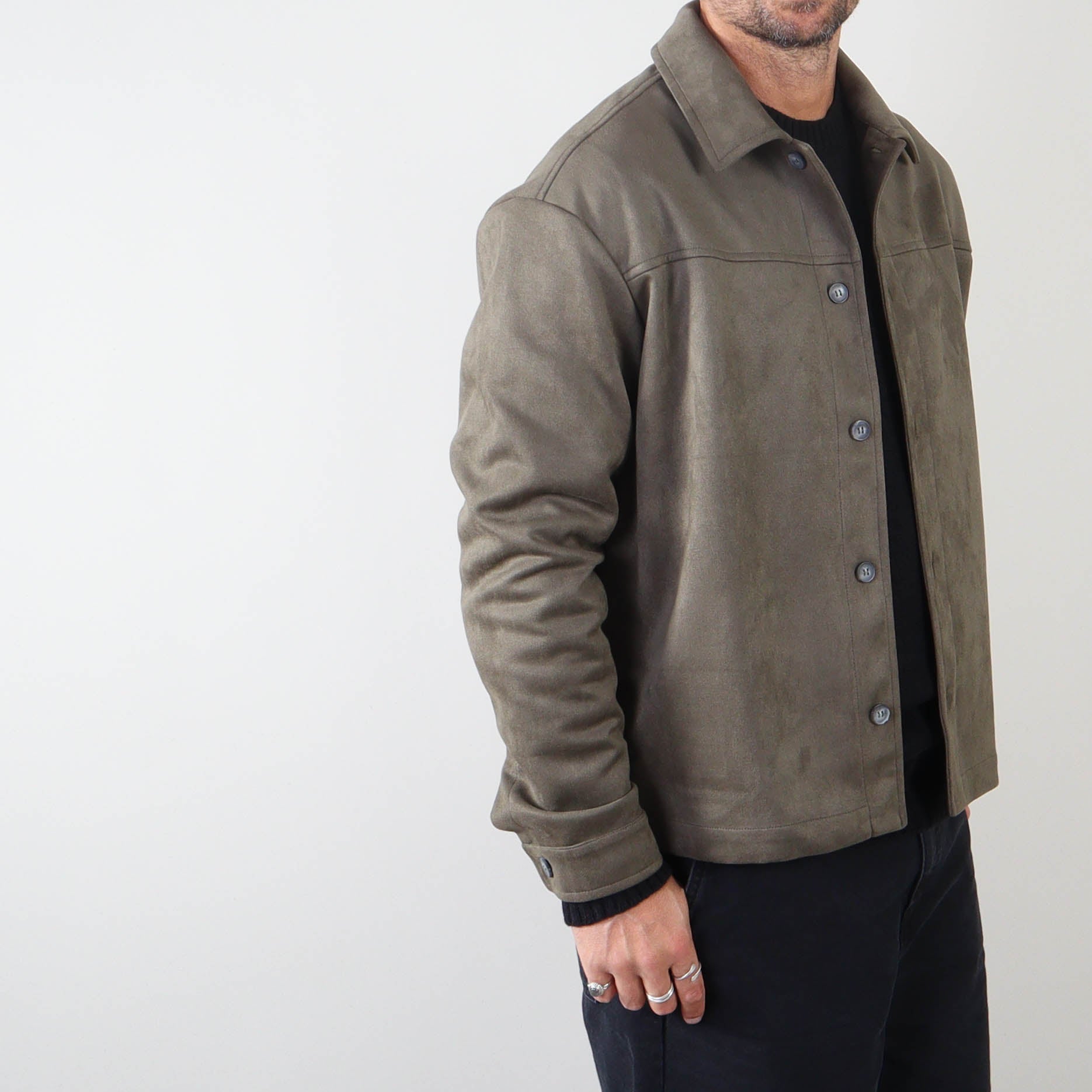 PRJCT suede jacket green