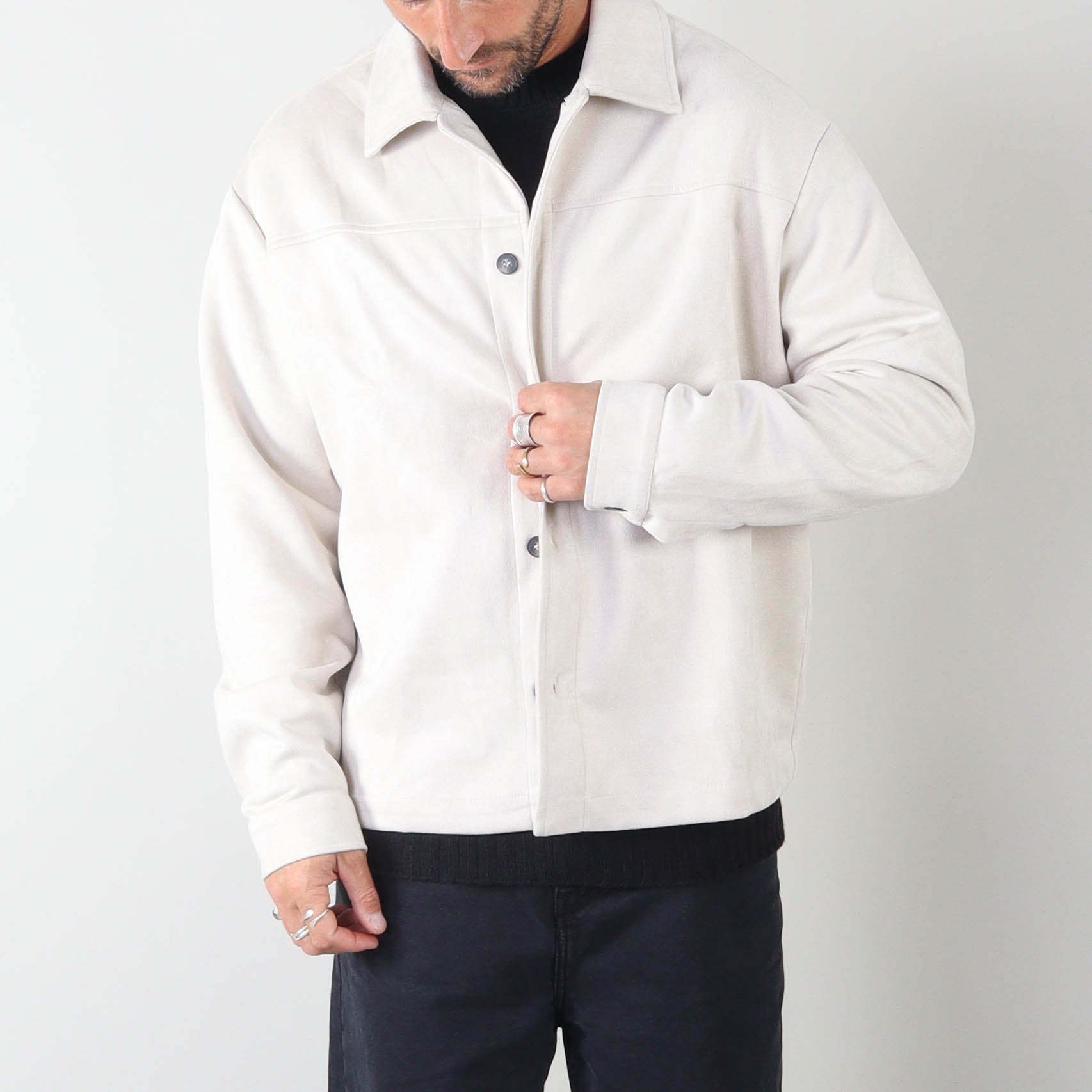 PRJCT suede jacket off white