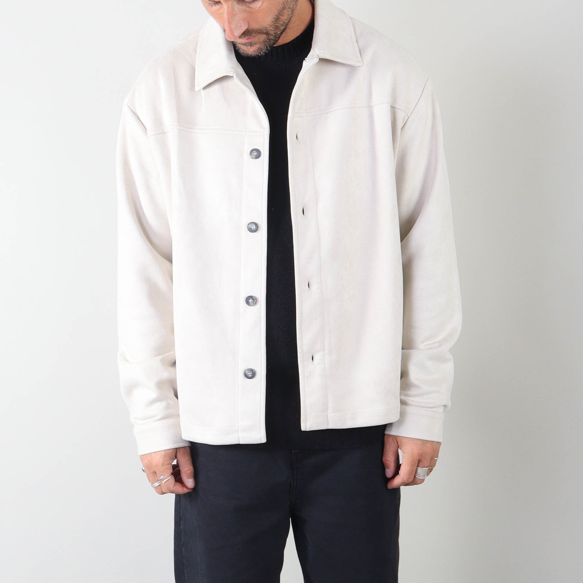 PRJCT suede jacket off white