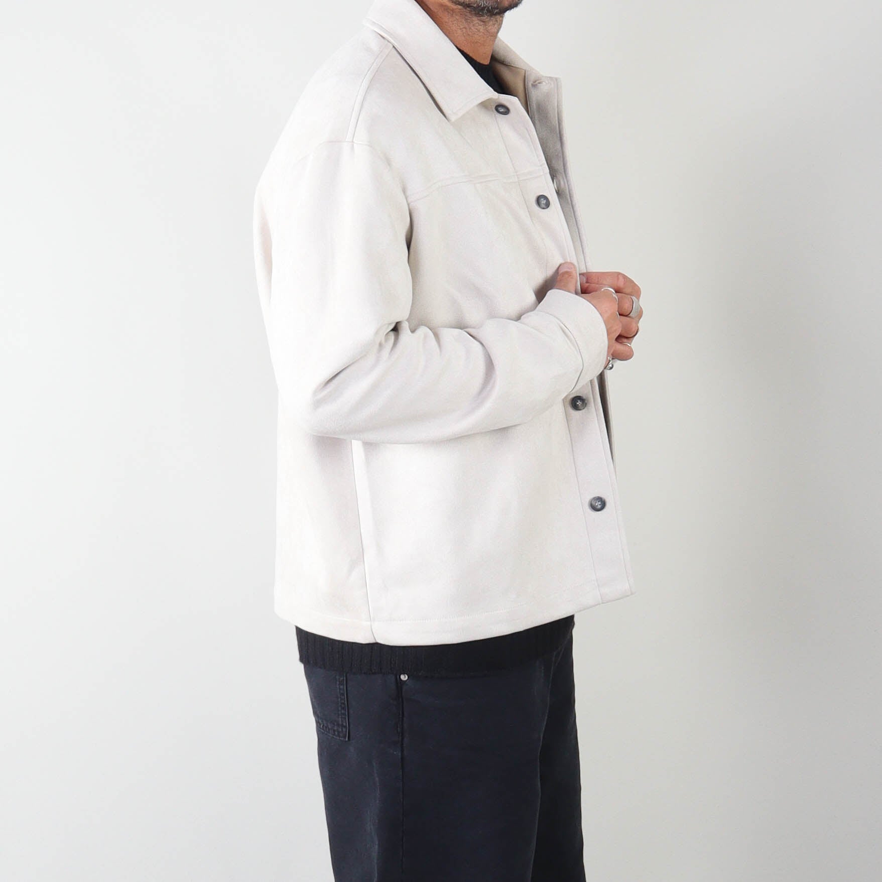 PRJCT suede jacket off white