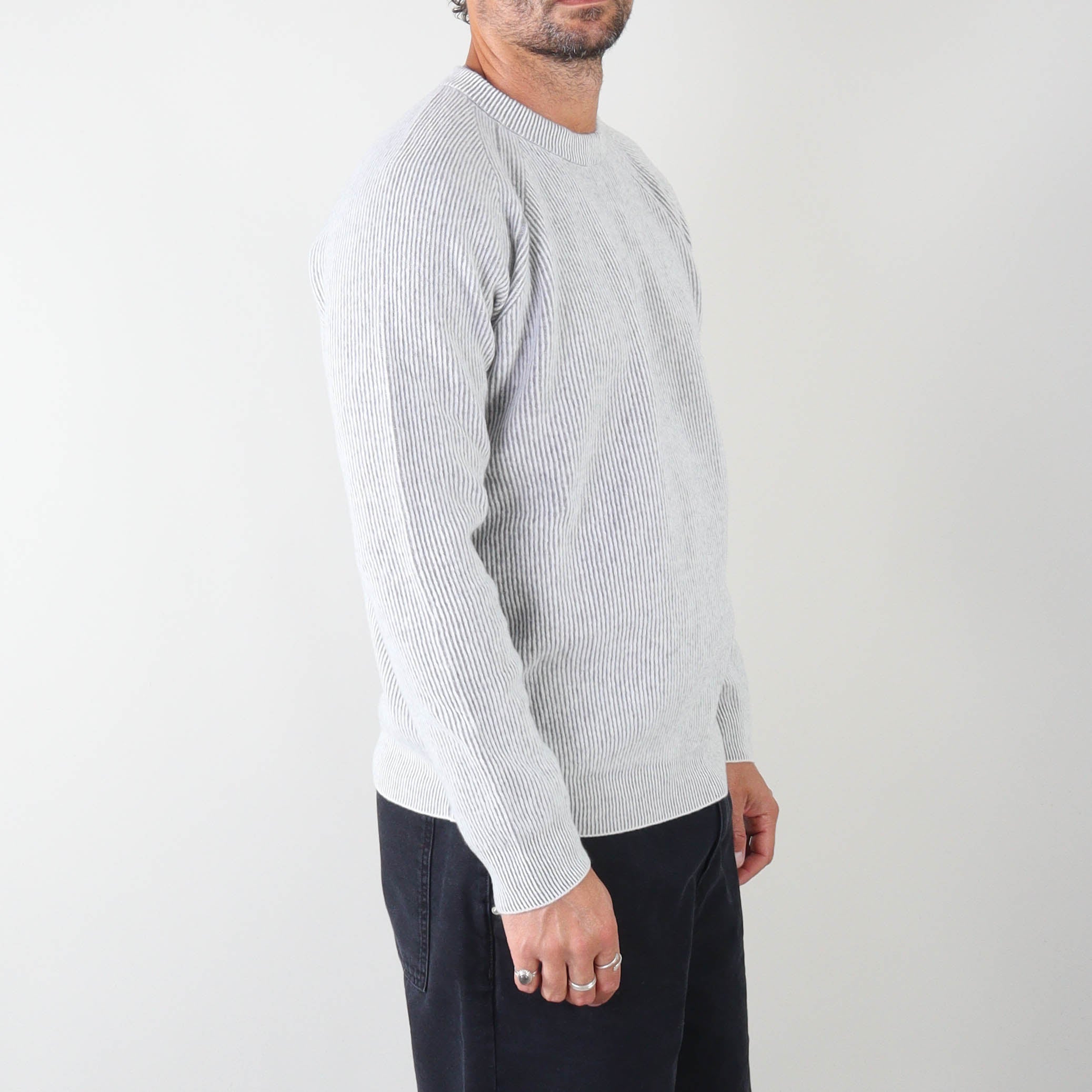 PRJCT X Masq Rib sweater light grey