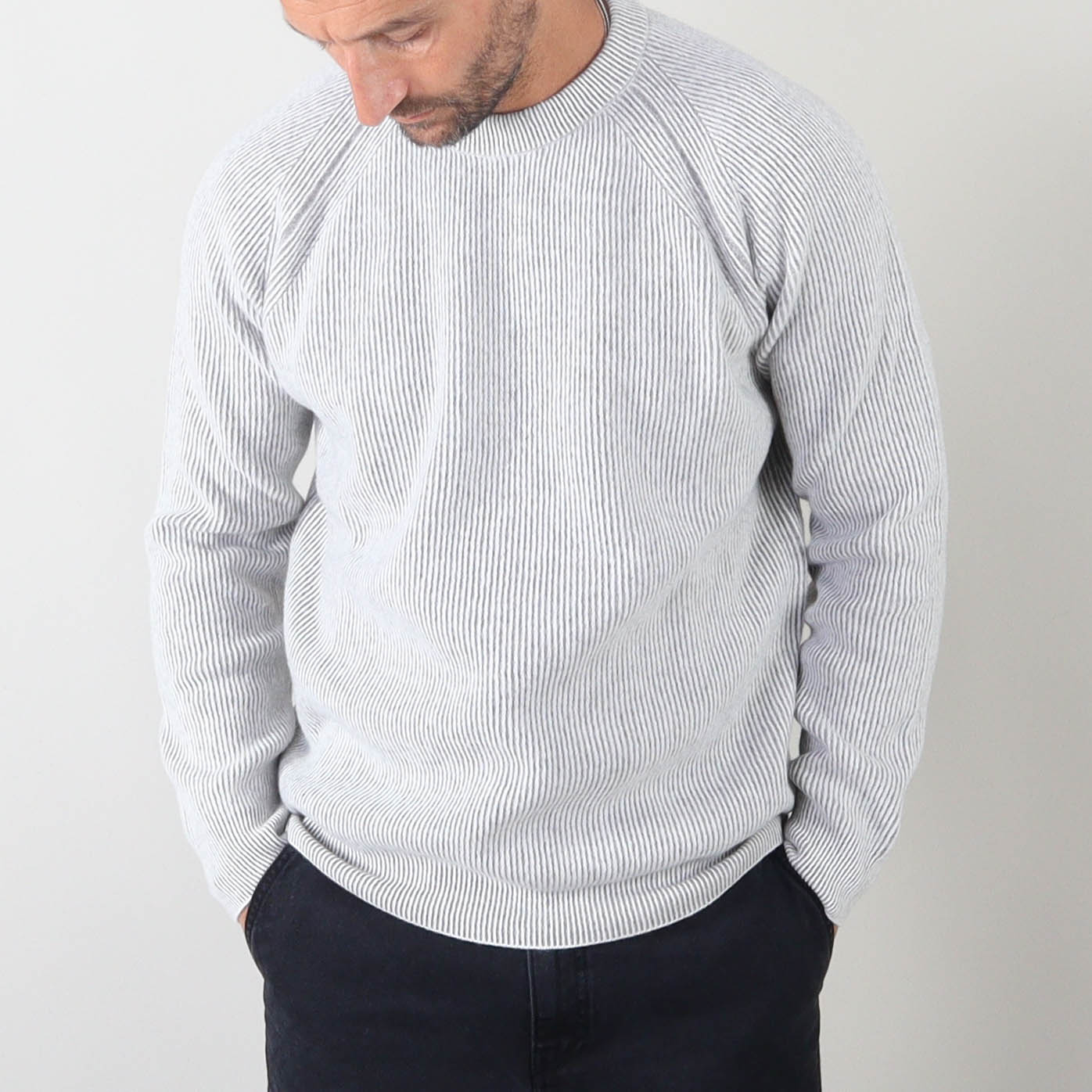 PRJCT X Masq Rib sweater light grey