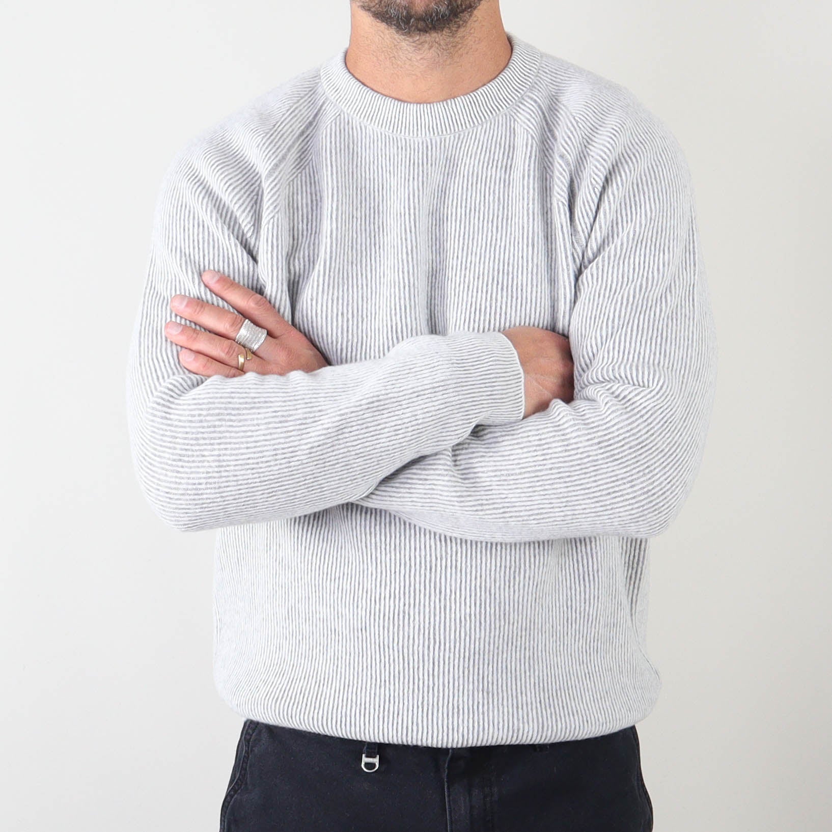 PRJCT X Masq Rib sweater light grey