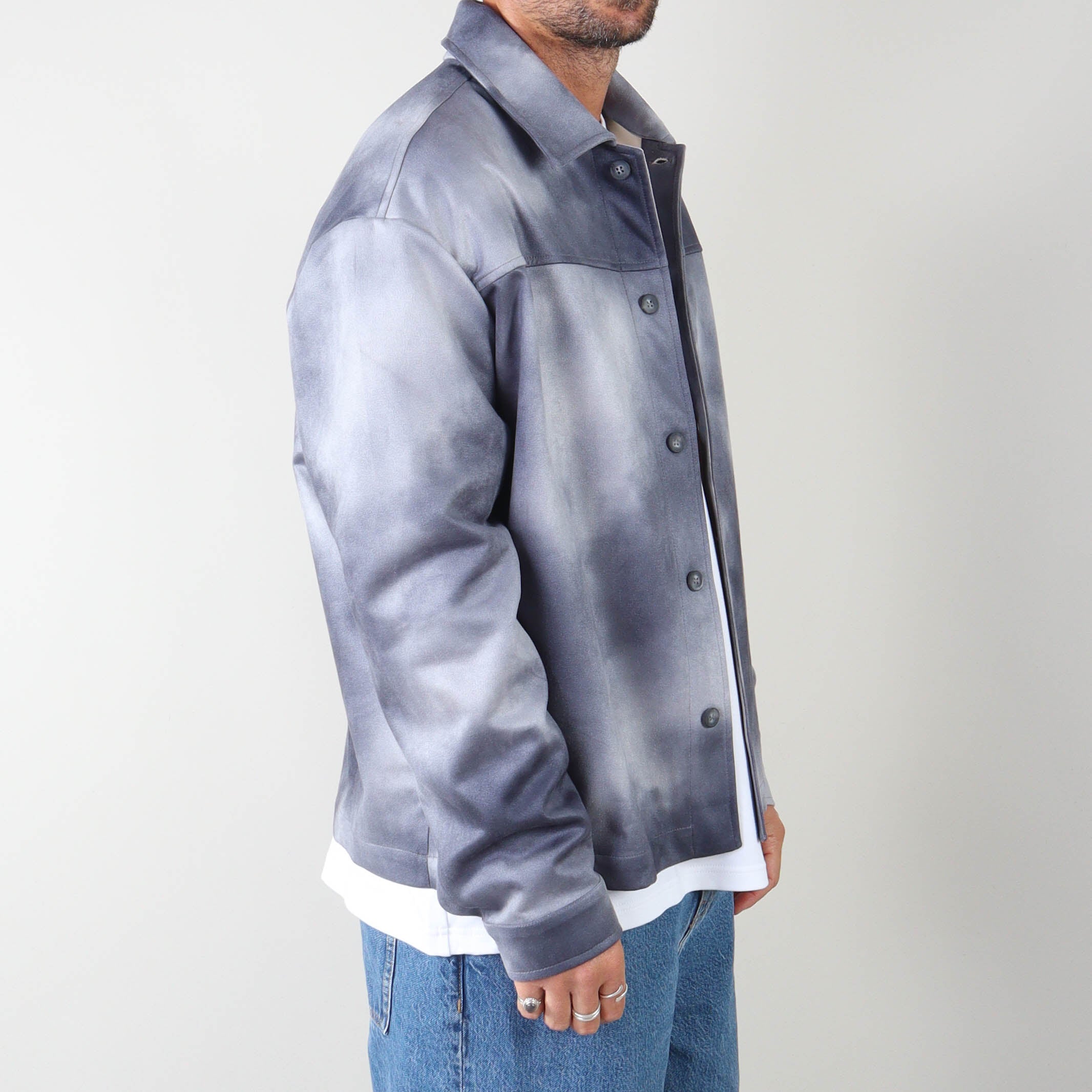 PRJCT suede jacket navy