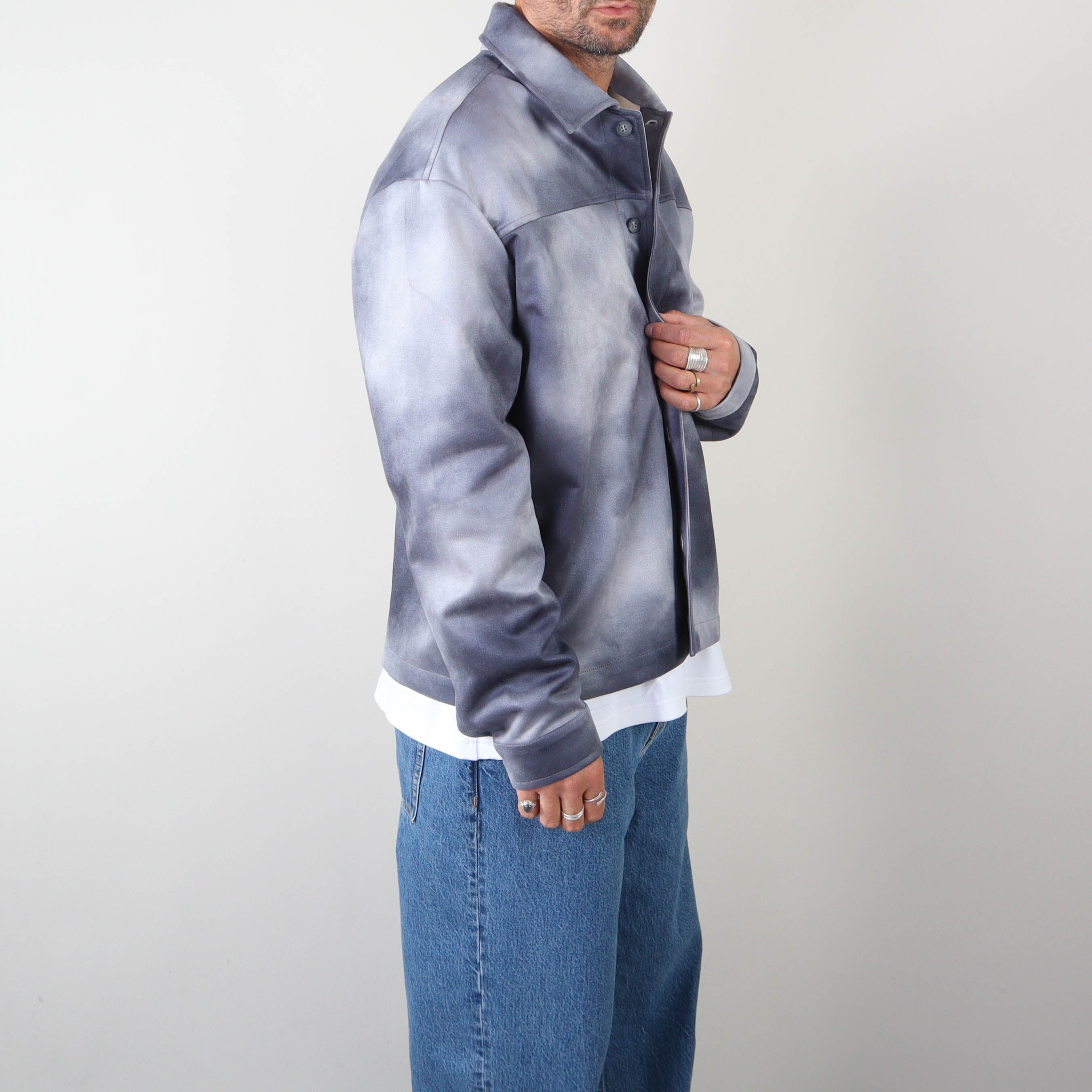 PRJCT suede jacket navy