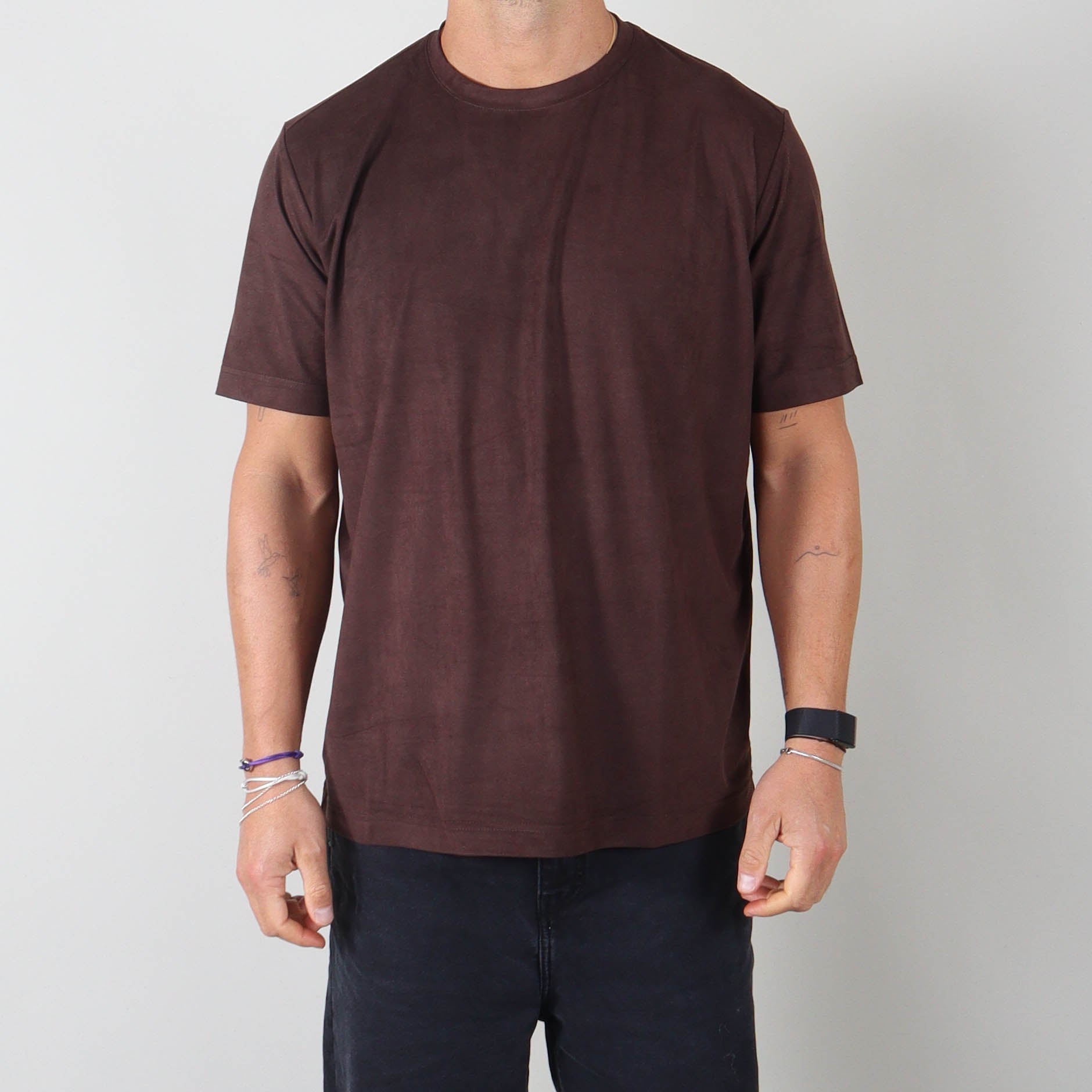 PRJCT suede tee brown