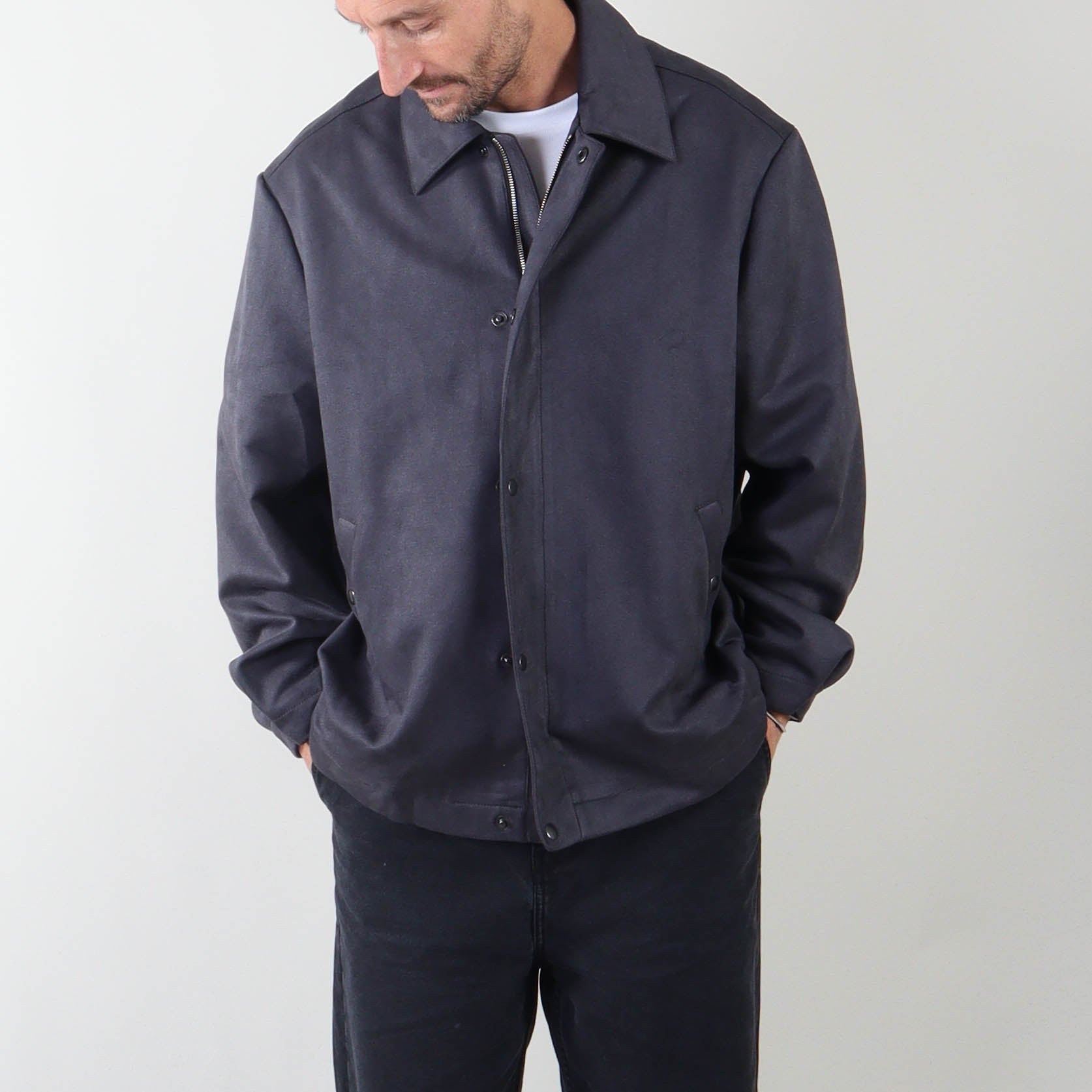 PRJCT suede biker jacket grey