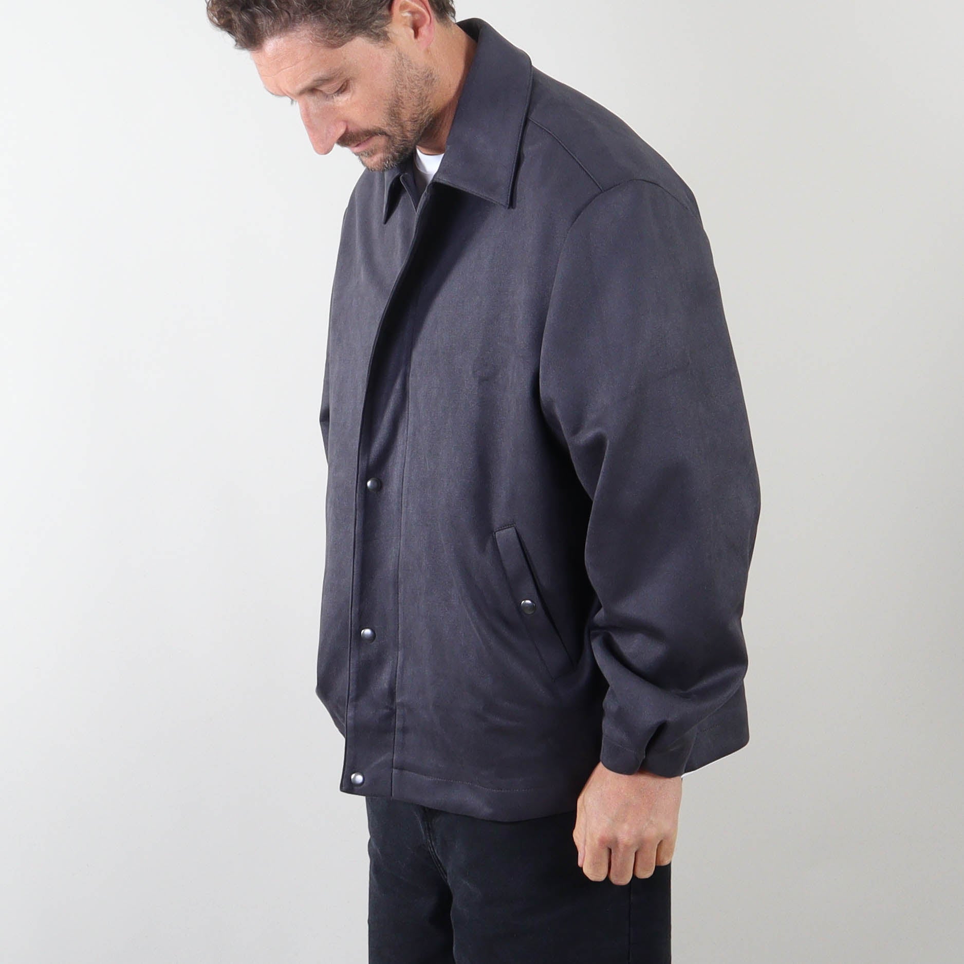 PRJCT suede biker jacket grey