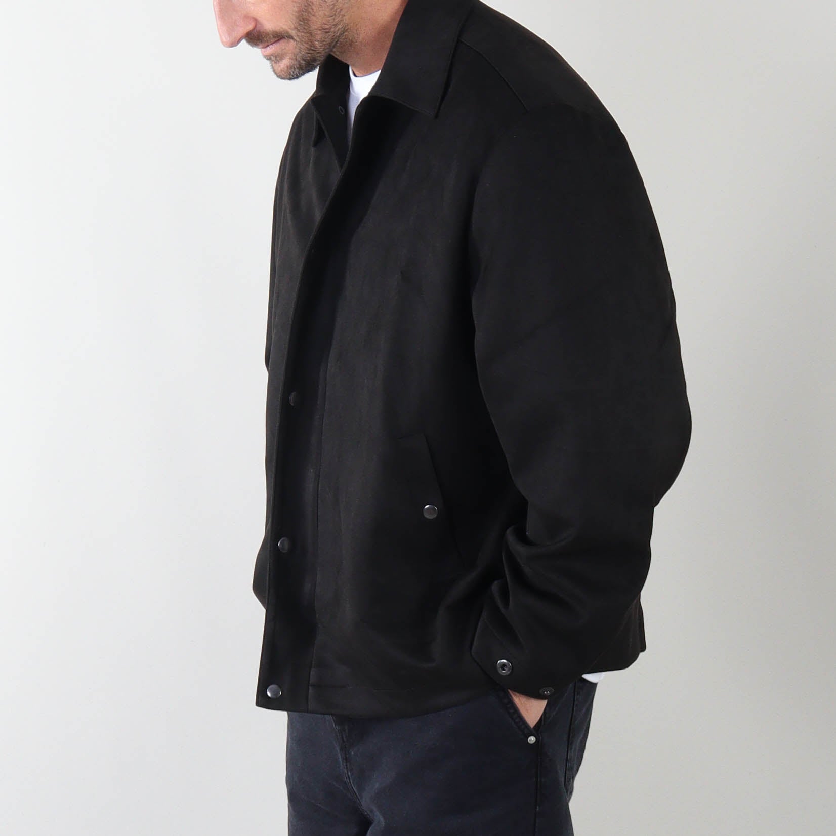 PRJCT suede biker jacket black