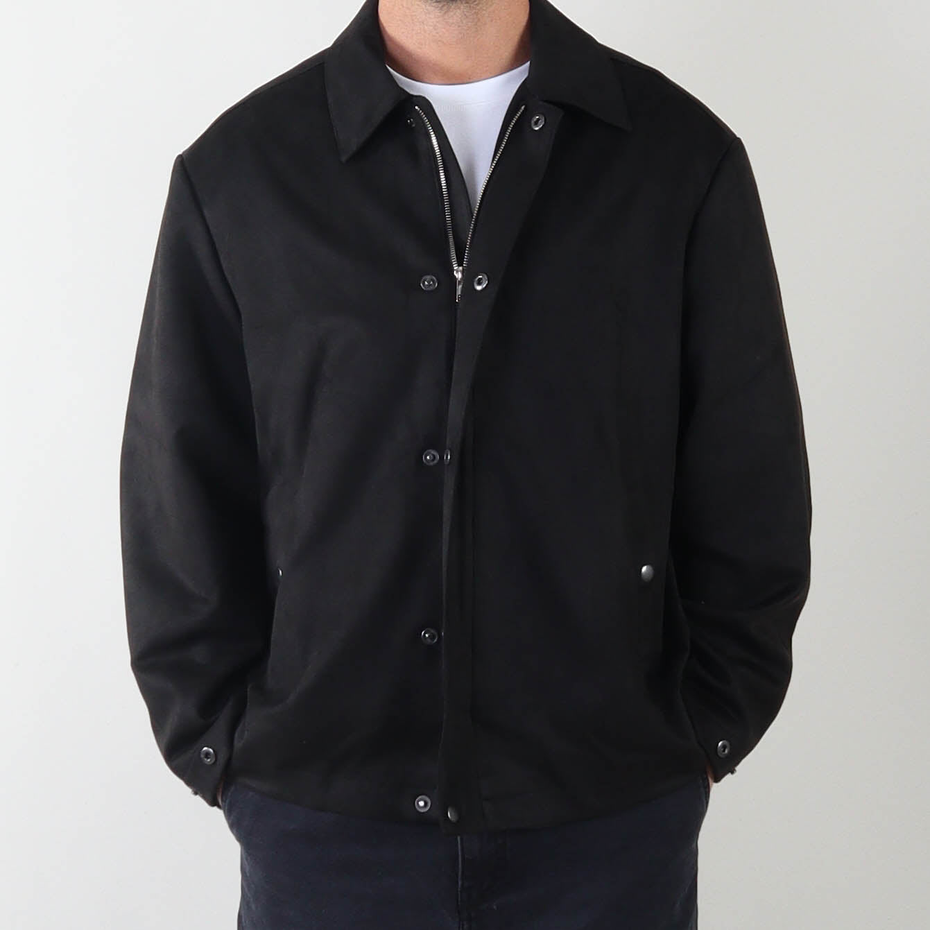 PRJCT suede biker jacket black