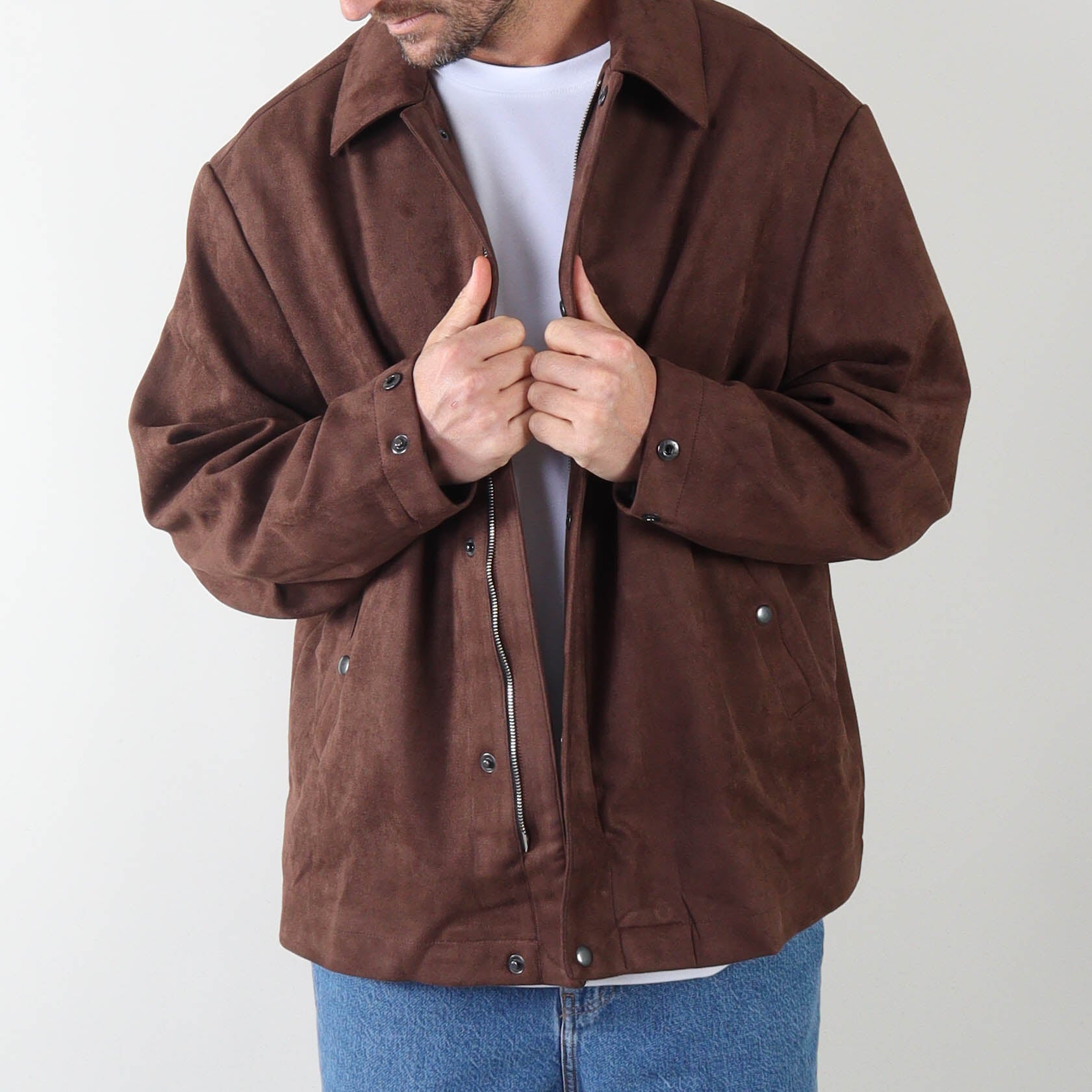 PRJCT suede biker jacket brown