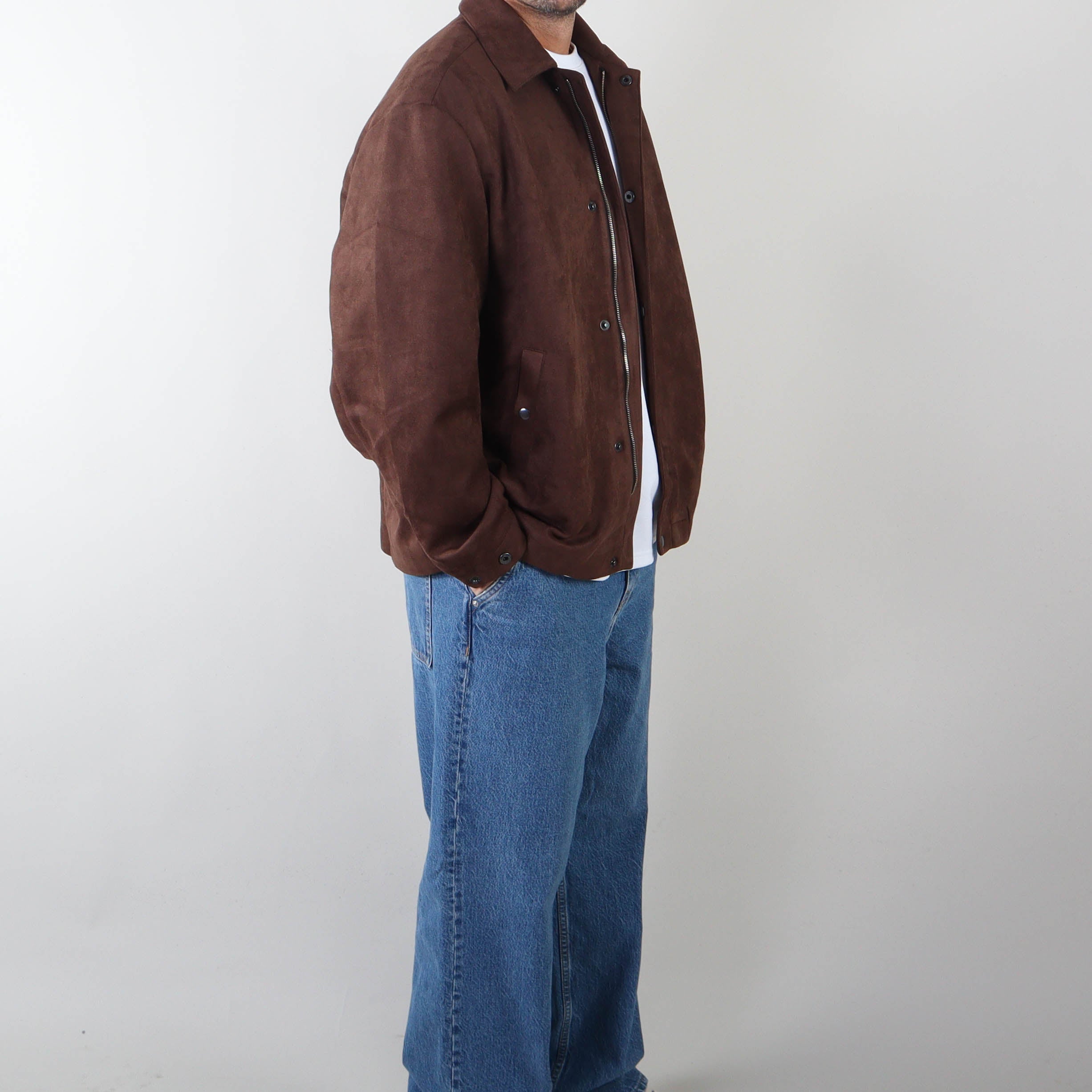 PRJCT suede biker jacket brown