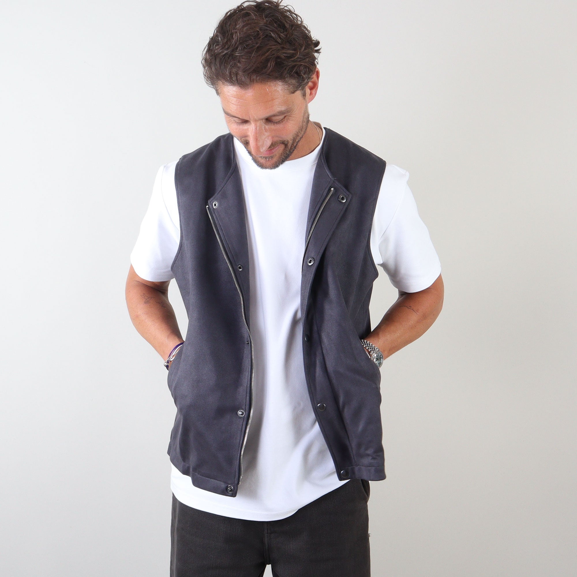 PRJCT suede gilet grey