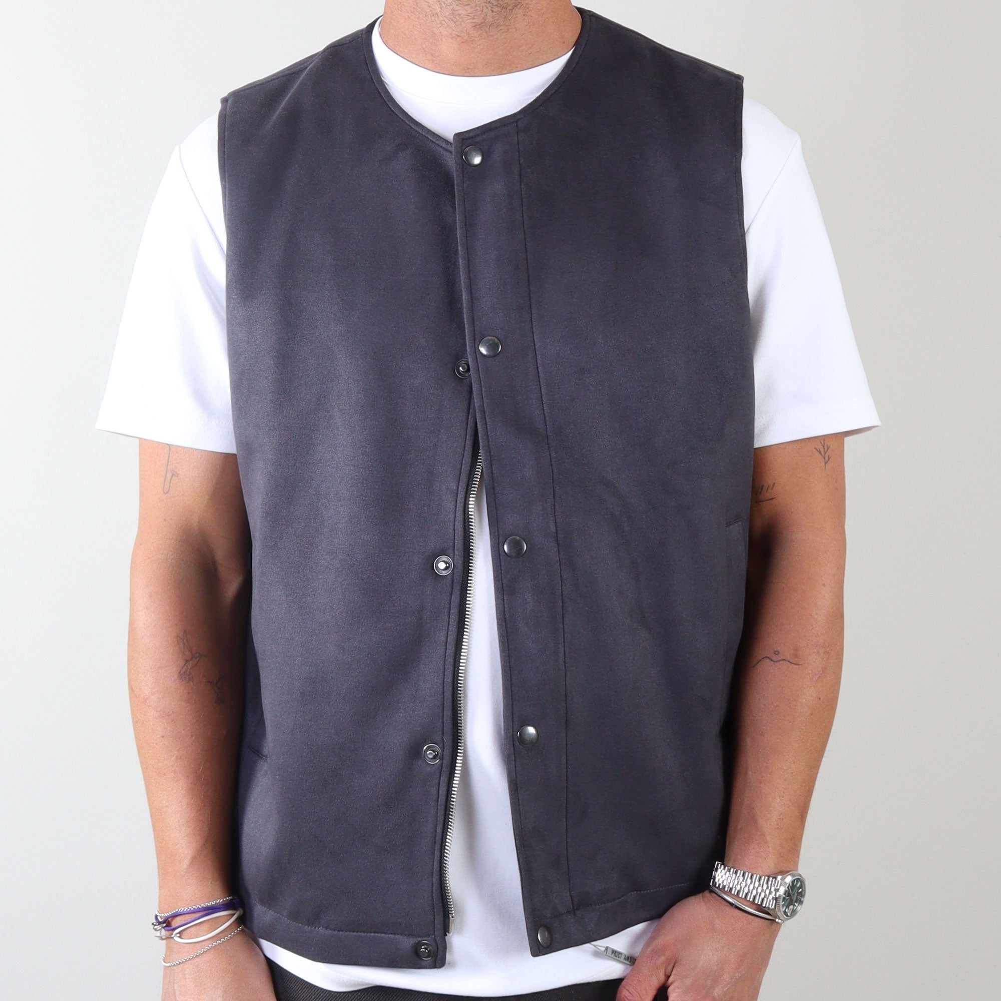 PRJCT suede gilet grey