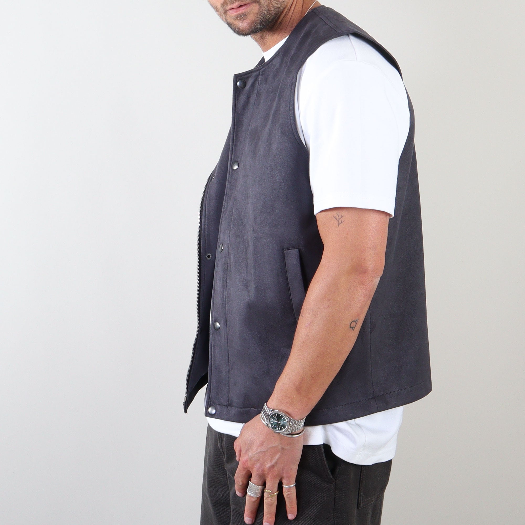 PRJCT suede gilet grey