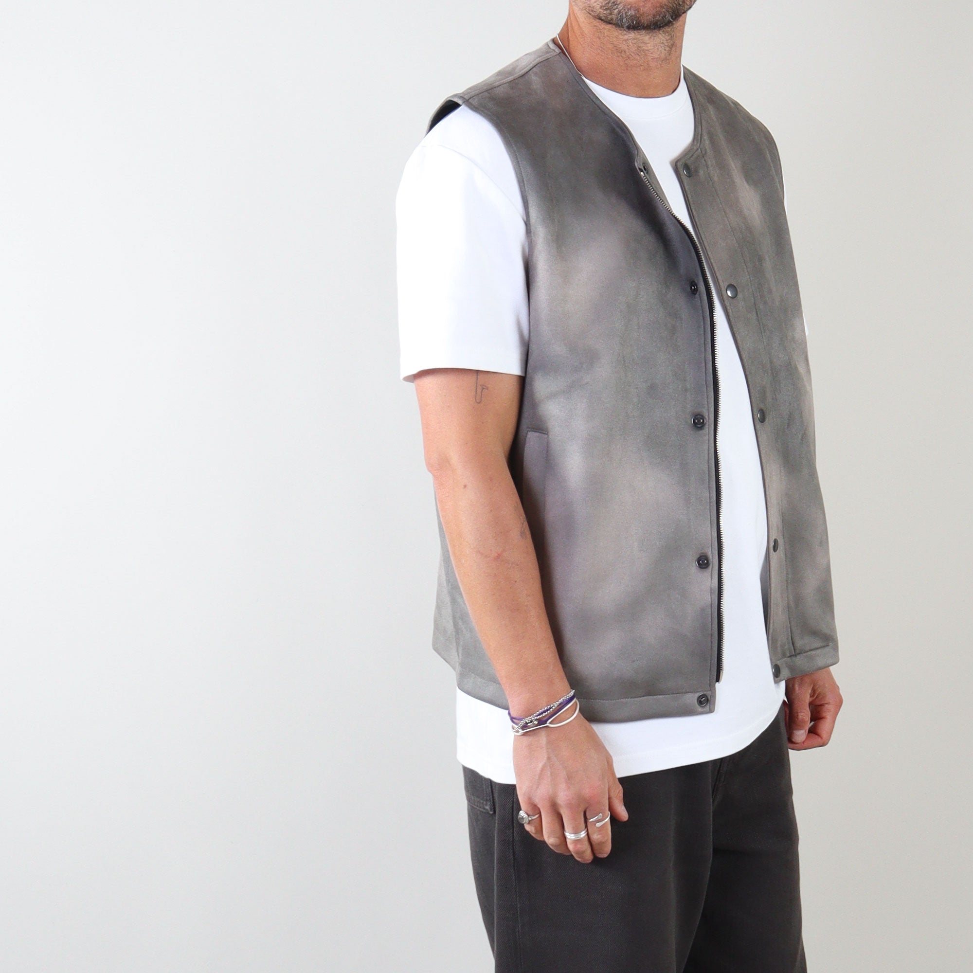 PRJCT suede gilet light grey