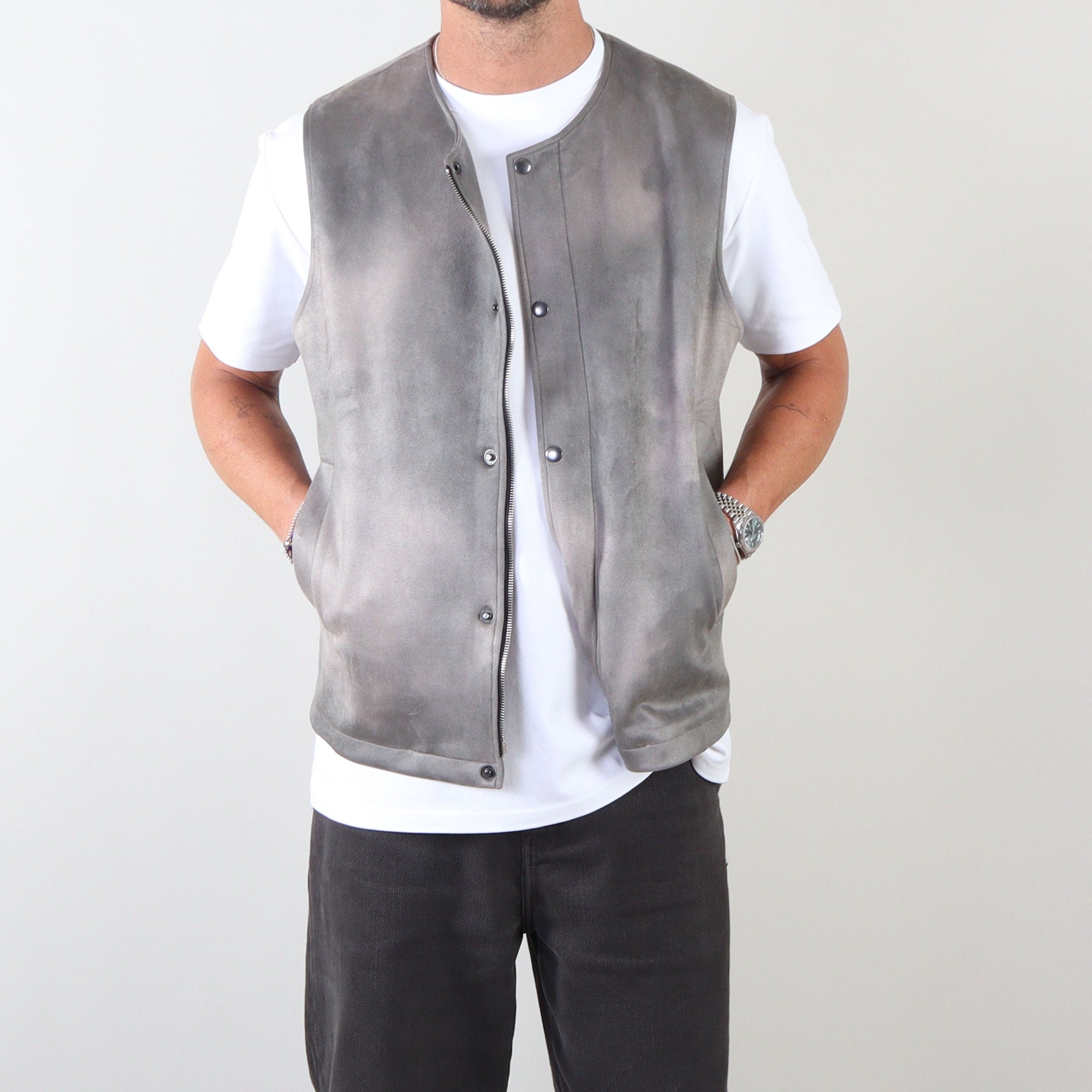 PRJCT suede gilet light grey