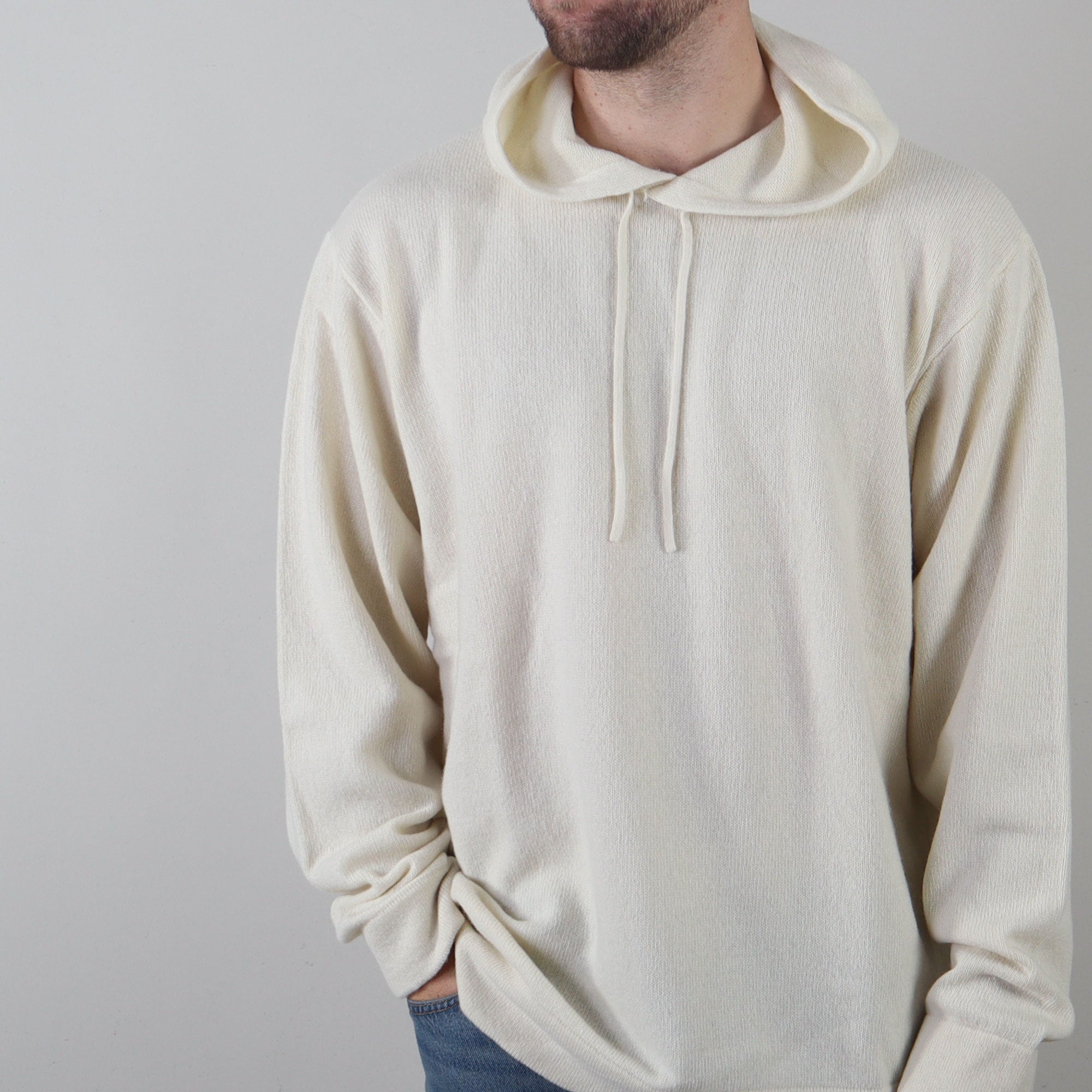 PRJCT Cashmere oversized hoodie off white