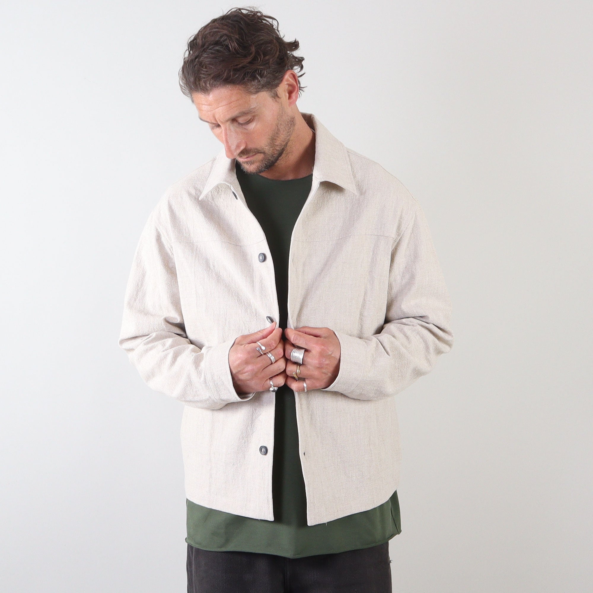 PRJCT lino jacket sand