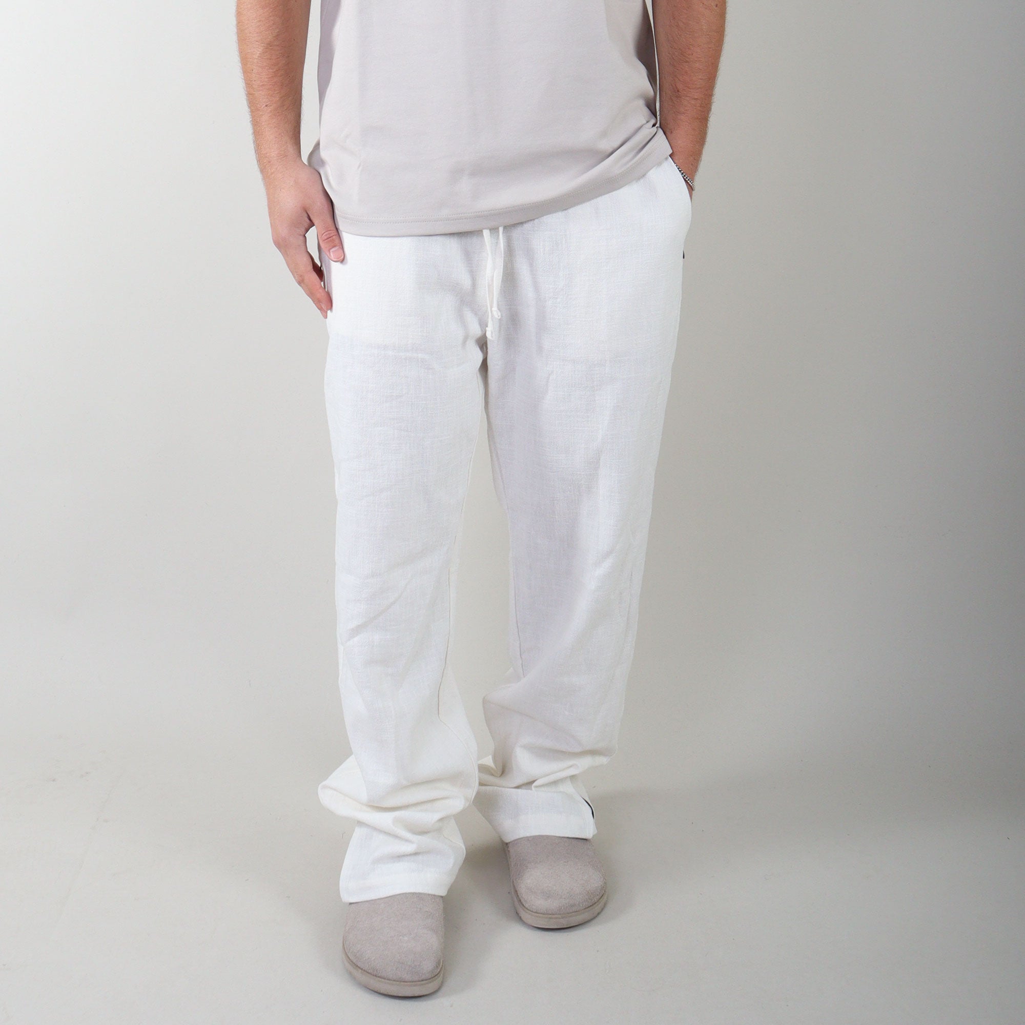 PRJCT pantalon lino off white