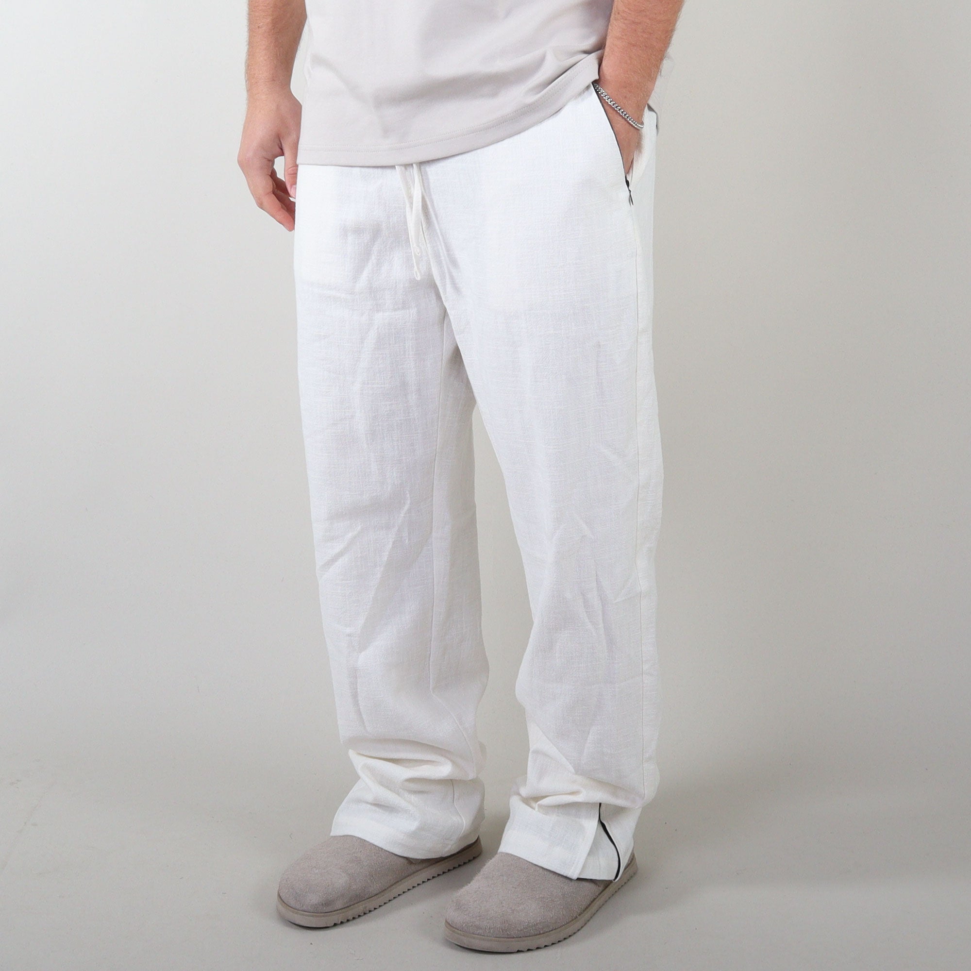 PRJCT pantalon lino off white
