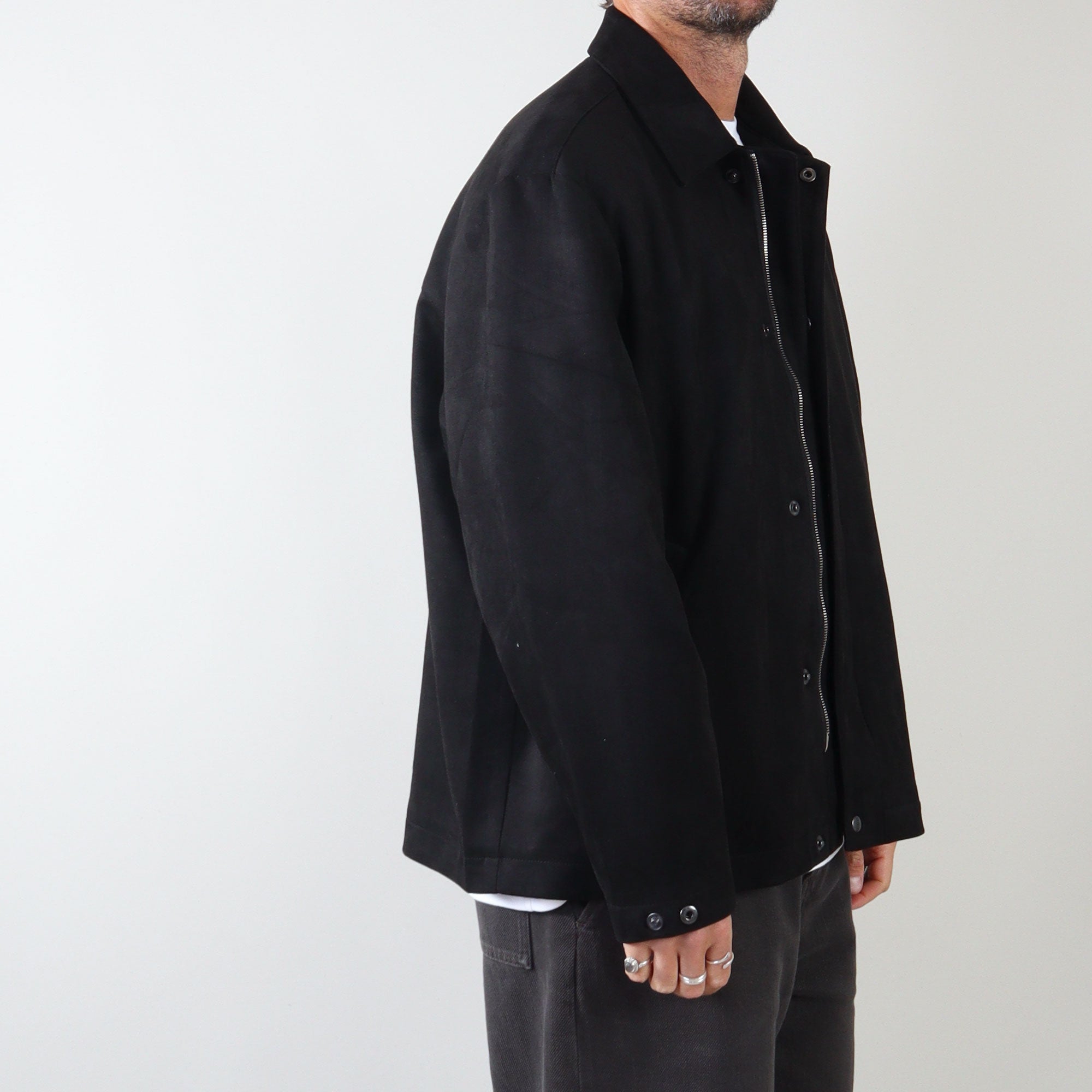 PRJCT suede biker jacket black