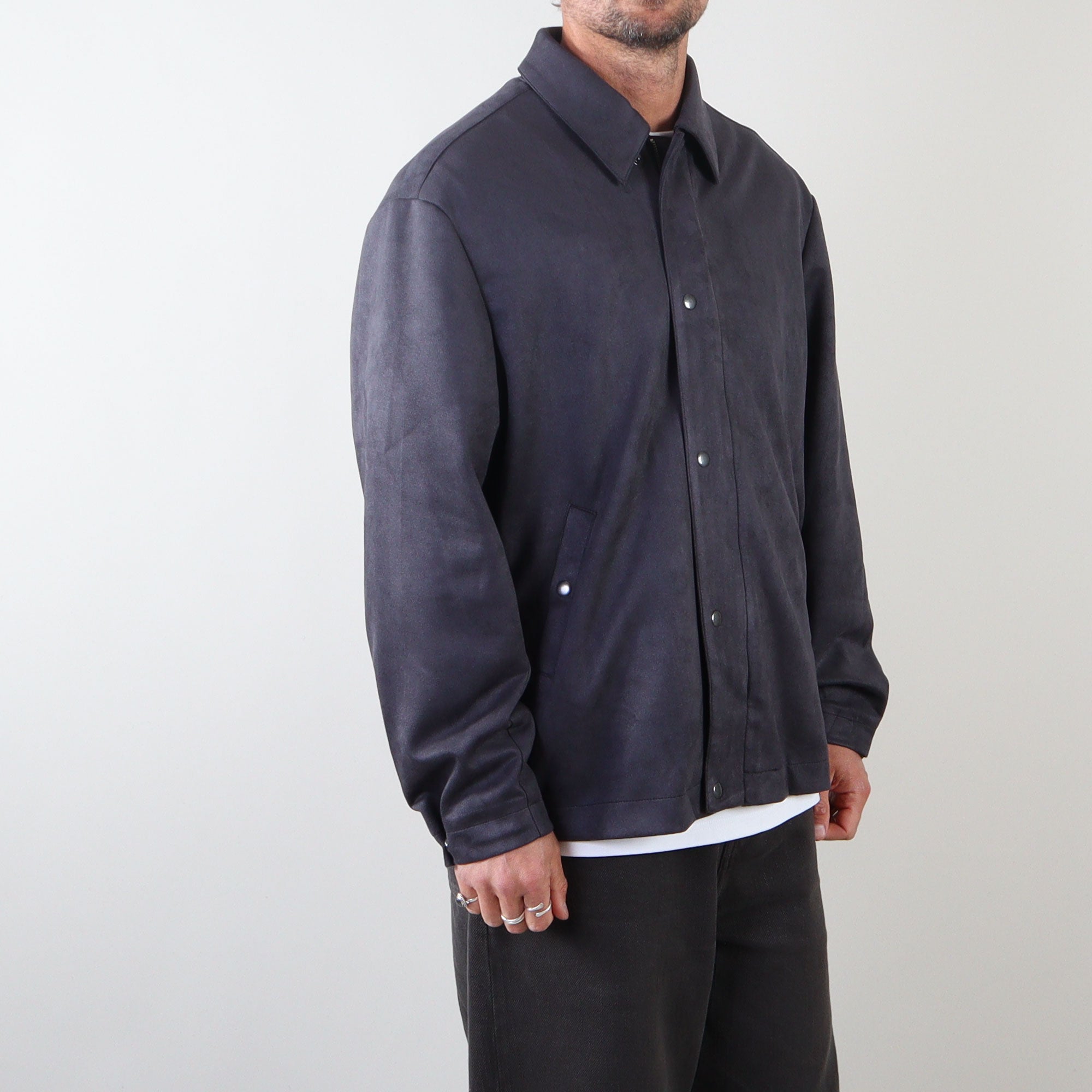 PRJCT suede biker jacket grey