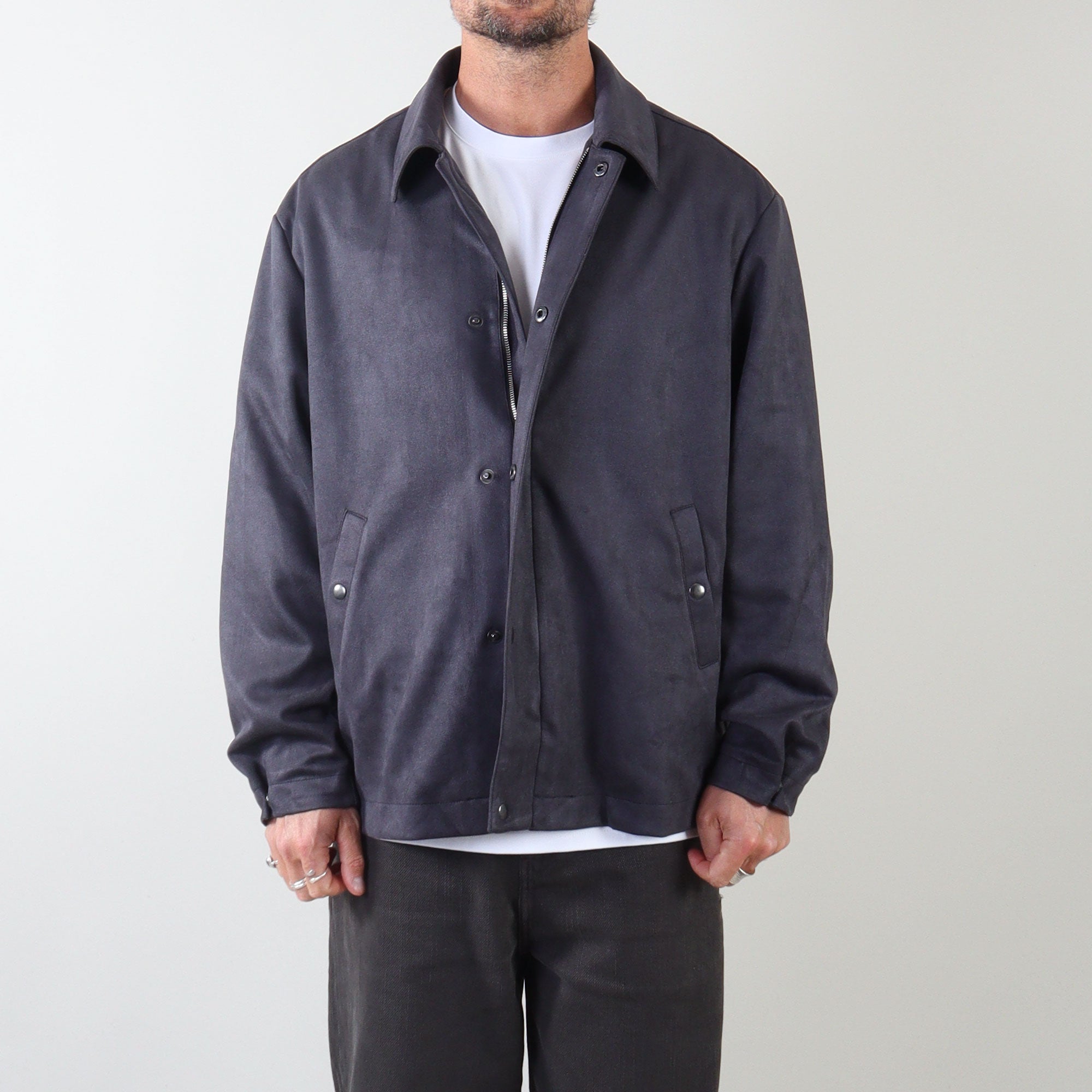 PRJCT suede biker jacket grey