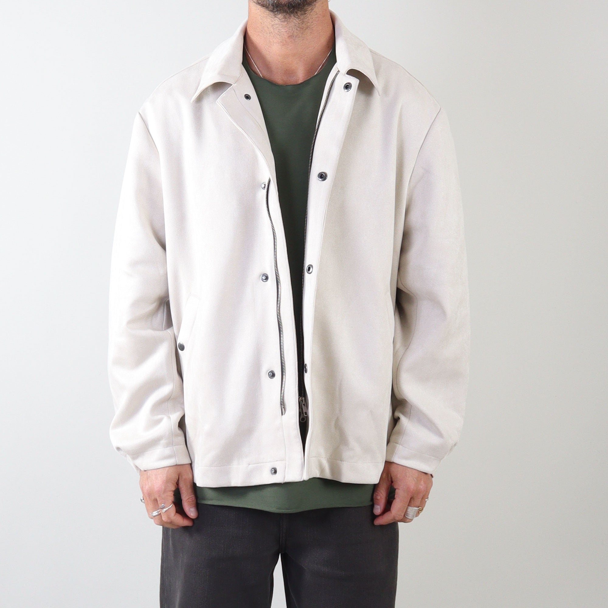 PRJCT suede biker jacket sand