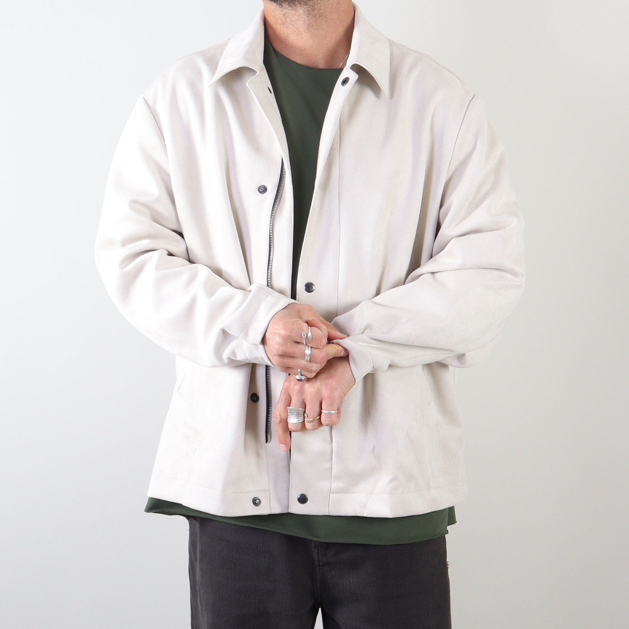 PRJCT suede biker jacket sand